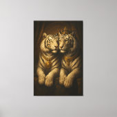 Royal White Tiger Couple • Fine Art Canvas Afdruk (Voorkant)