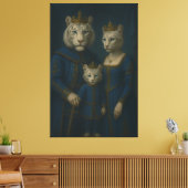 Royal White Tiger Family · Blue Sapphire Crown Can Canvas Afdruk (Insitu (Woonkamer))