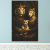 Royal White Tiger Family • Luxury Fine Art Canvas (Insitu (Houten vloer))