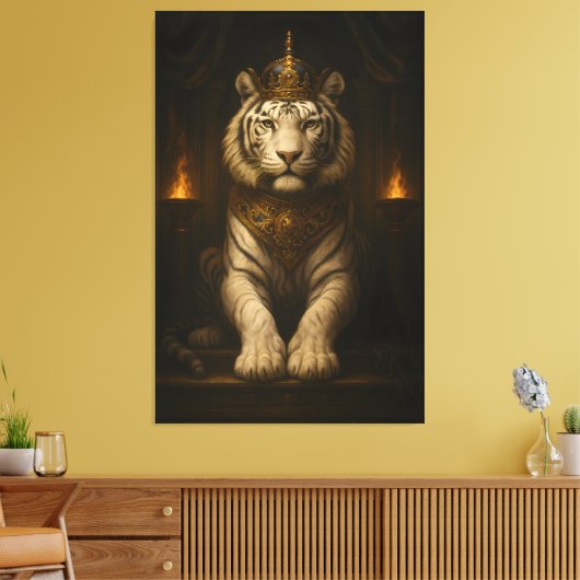 Royal White Tiger • Luxury Fine Art Canvas (Insitu (Woonkamer))