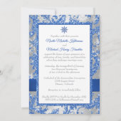 Royal Winter Wonderland Joined Hearts Invitation Kaart (Achterkant)