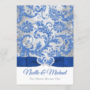 Royal Winter Wonderland Joined Hearts Invitation Kaart