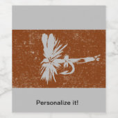 "Royal Wulff" droge vlieg, vliegverbinding, vliegv Wijn Etiket (Enkel label)