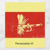 "Royal Wulff" droge vlieg, vliegverbinding, vliegv Wijn Etiket (Enkel label)