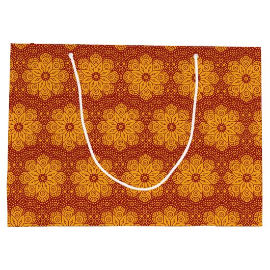 Royal yellow and red mandala pattern groot cadeauzakje (Achterkant)