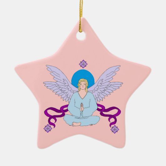 Royal Yoga Angel Keramisch Ornament (Voorkant)
