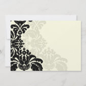 Royal zwart damask bruiloft dank u 5x7 bedankkaart (Achterkant)