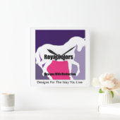 RoyalColors Logo Vierkante Klok (Huis)