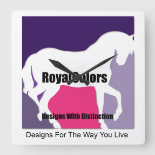 RoyalColors Logo Vierkante Klok