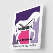 RoyalColors Logo Vierkante Klok (Hoek)