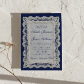 Royale Blauwe Kanten Oud Geld Onderlegger QR Code  Kaart