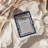 Royale Blauwe Kanten Oud Geld Onderlegger QR Code  Kaart