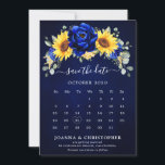 Royale Blauwe Rustieke Zonnebloem Moderne Bloemenc Save The Date<br><div class="desc">Elegante en moderne rustieke landelijke trouwkalender bewaar de datum kaart met heldere gele zonnebloem,  Royale blauwe pioenrozen,  baby's adem,  gypsophila bloemenkader / krans met eucalyptus bladeren. Vind meer bijpassende ontwerpen en variaties in mijn "blissweddingpaperie" winkel. En neem gerust contact met me op voor verdere aanpassing of bijpassende items.</div>