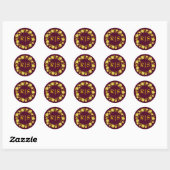 Royale Deep Burgundy and Gold Wedding Ronde Sticker (Vel)