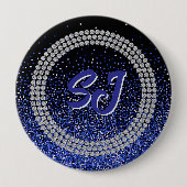 Royale Glitz Rhinestone Monogram Button (Voorkant)