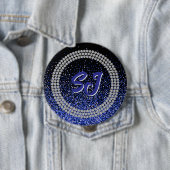 Royale Glitz Rhinestone Monogram Knop Ronde Button 4,0 Cm (In situ)
