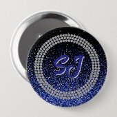 Royale Glitz Rhinestone Monogram Knop Ronde Button 4,0 Cm (Voorkant /achterkant)