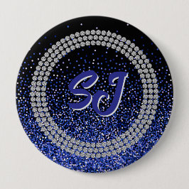 Royale Glitz Rhinestone Monogram Knop Ronde Button 4,0 Cm