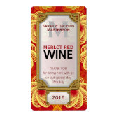 Royale Red Yellow Custom Wine Bottle Labels (Voorkant)