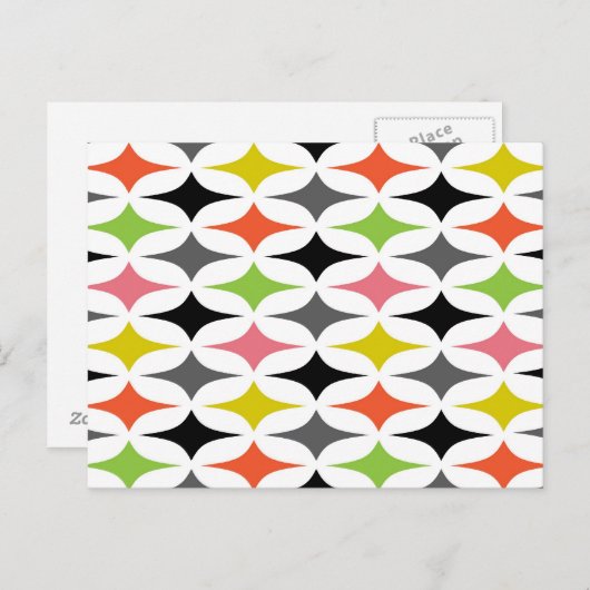 Royale Retro Design Briefkaart (Voorkant / Achterkant)