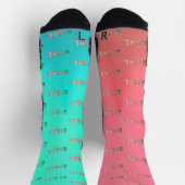 RoyaLi, Floral Letters | Roze en Turquoise Sokken (Top)