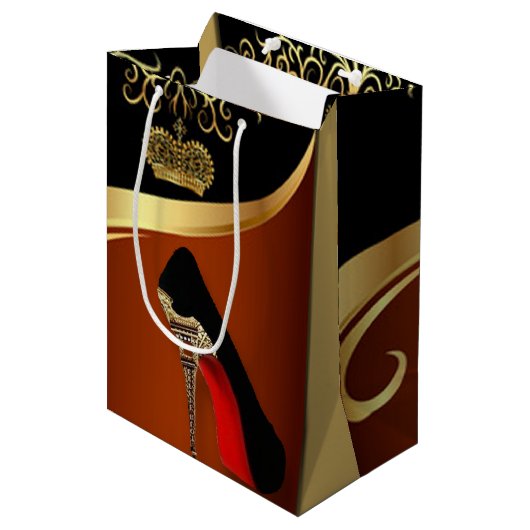 Royality Paris High Hiel & Gold Crown Medium Cadeauzakje (Voorkant Gekanteld)