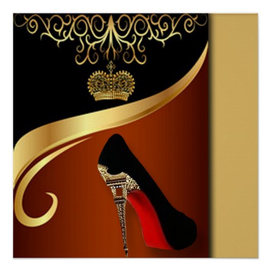 Royality Paris High Hiel & Gold Crown Perfect Poster (Voorkant)