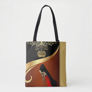 Royality Paris High Hiel & Gold Crown Tote Bag