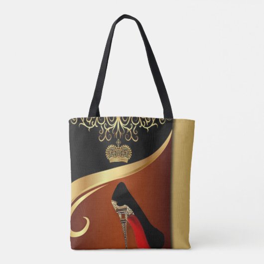 Royality Paris High Hiel & Gold Crown Tote Bag (Achterkant)