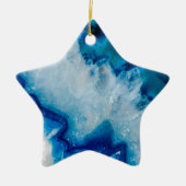 Royally Blue Agate Keramisch Ornament (Voorkant)