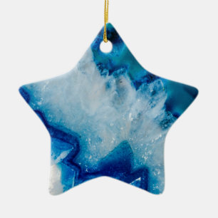 Royally Blue Agate Keramisch Ornament