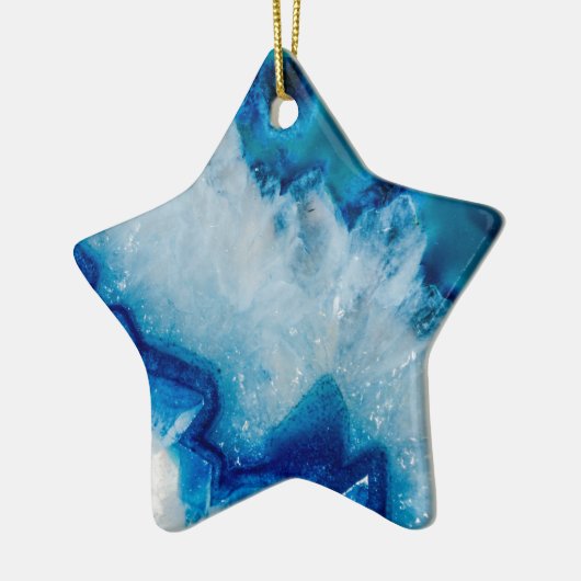 Royally Blue Agate Keramisch Ornament (Links)
