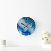 Royally Blue Agate Ronde Klok (Huis)