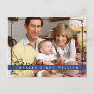 Royals Charles Diana en William Briefkaart