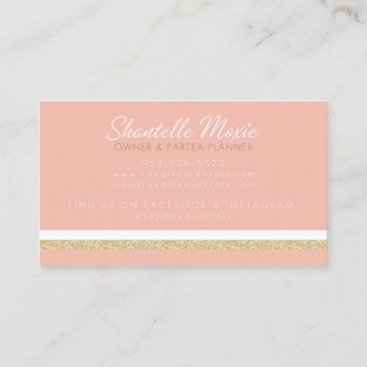 Royaltea Rentals Visitekaartjes (Achterkant)