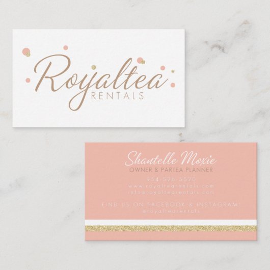 Royaltea Rentals Visitekaartjes (Voorkant / Achterkant)