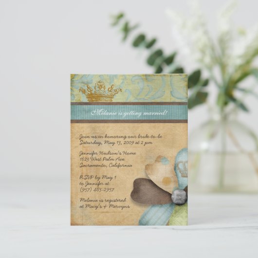 Royalty Bridal Shower-uitnodigingen Kaart (Staand voorkant)