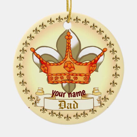 Royalty King Crown Dad Keramisch Ornament (Voorkant)