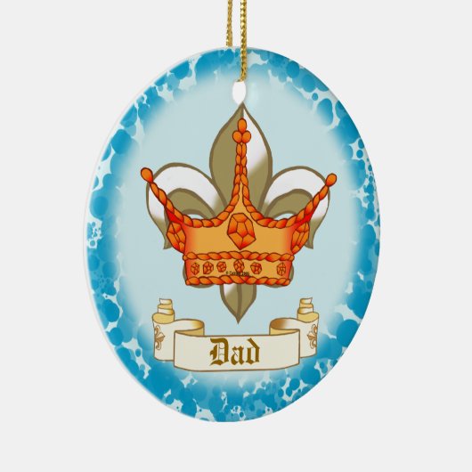 Royalty King Crown Dad Keramisch Ornament (Rechts)