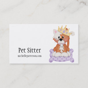 Royalty Kitty Cat Pet Sitter Visitekaartjes