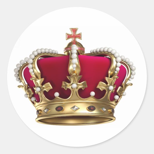Royalty-kroon Ronde Sticker (Voorkant)