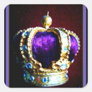 ROYALTY PAARSE VELVET OP BLACK VIERKANTE STICKER