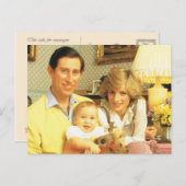  Royalty, Prins Charles, Diana, William Briefkaart (Voorkant / Achterkant)