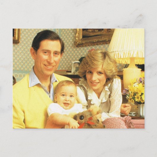  Royalty, Prins Charles, Diana, William Briefkaart (Voorkant)