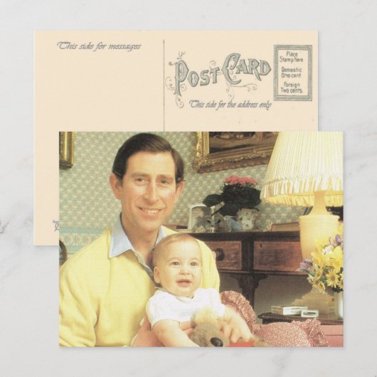  Royalty, Prins Charles en William Briefkaart (Voorkant / Achterkant)