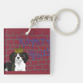 Royalty-regels - King Cavalier - Vierkante Sleutel Sleutelhanger (Achterkant)