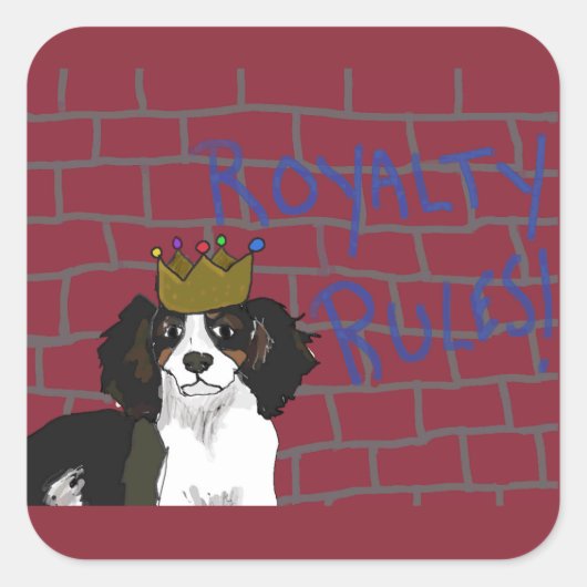 Royalty-regels - King Cavalier - Vierkante Sticker (Voorkant)