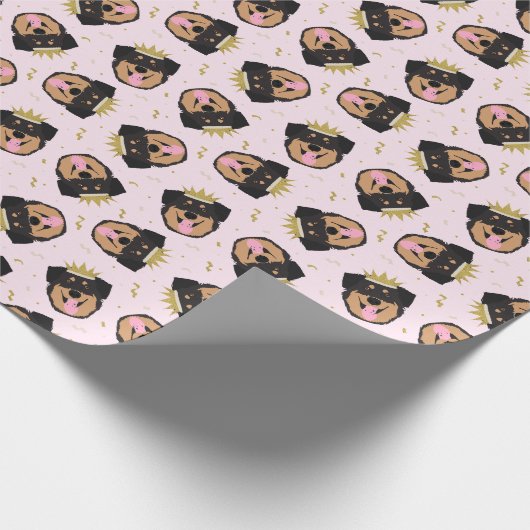 Royalty-Rottweiler Hond Cadeaupapier (Hoek)