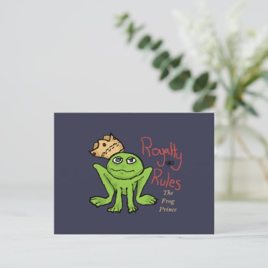 Royalty Rules Frog Briefkaart (Staand voorkant)