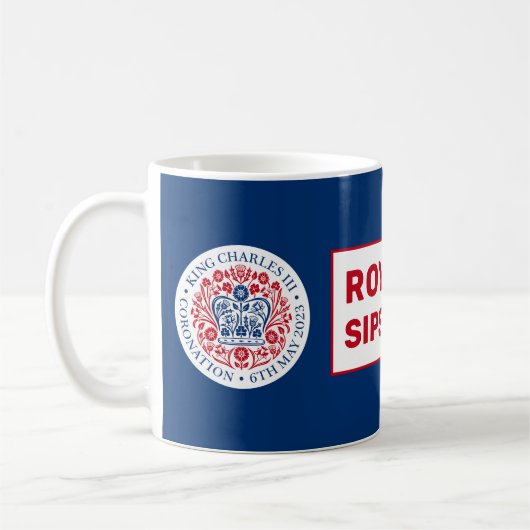 Royalty Sips here Fun King's Coronation Patriotic Koffiemok (Links)